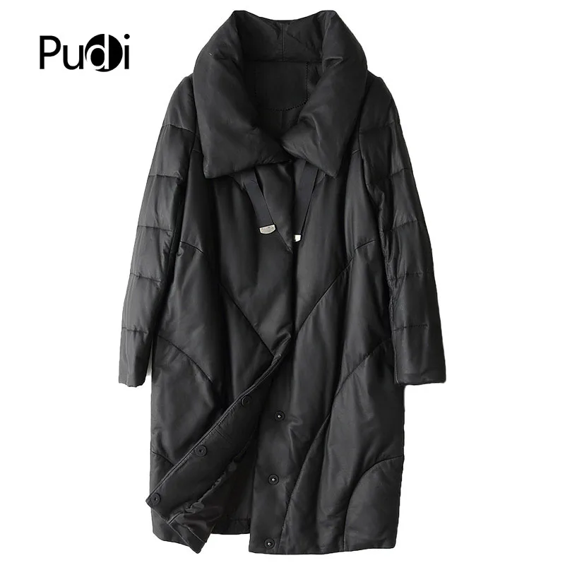 PUDI A28406 женская зимняя теплая куртка из натуральной овечьей кожи, женское длинное пальто из натуральной шерсти, куртка, пальто