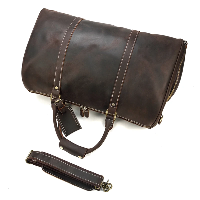 Luufan, Ретро стиль, crazy horse, кожаная дорожная сумка для мужчин, большая вместительность, натуральная коровья кожа, дорожная сумка для багажа, мужская спортивная сумка