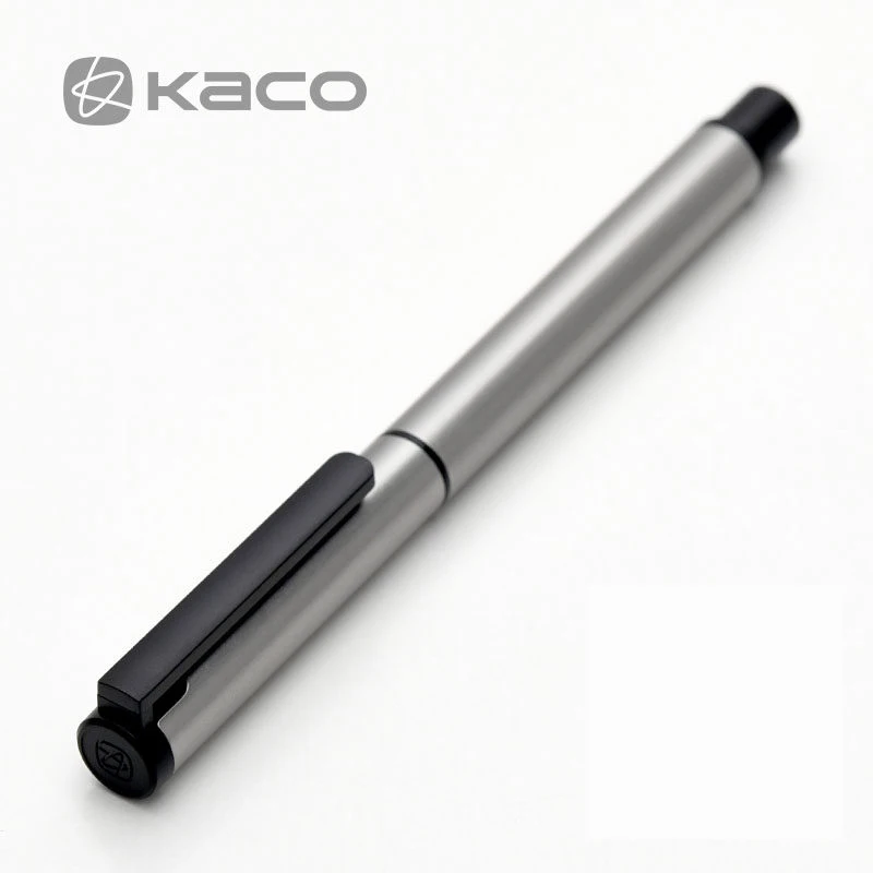 silver Xiaomi Youpin KACO перьевая ручка, роскошный набор, черный, 0,5 мм, F Перо, стальные чернильные ручки, простая деловая ручка для подписи, ручки для письма, коробка для хранения - Цвет: silver