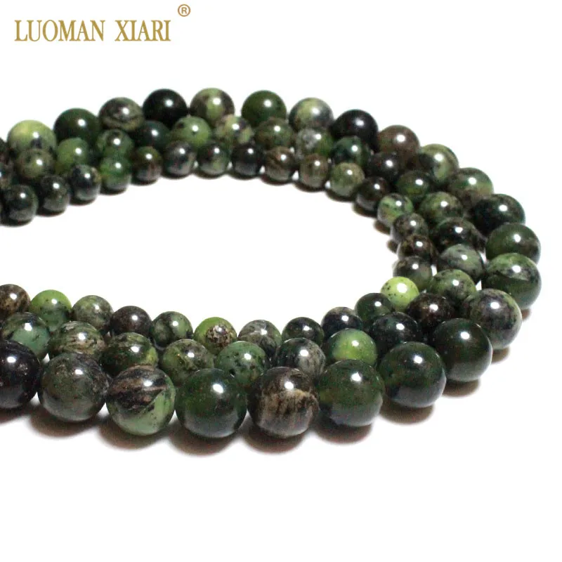 

Wholesale AAA 100% Natural Russian Nephrite Jaspers Top Round Stone Beads For Jewelry Making DIY Bracelet Necklace 8-12mm