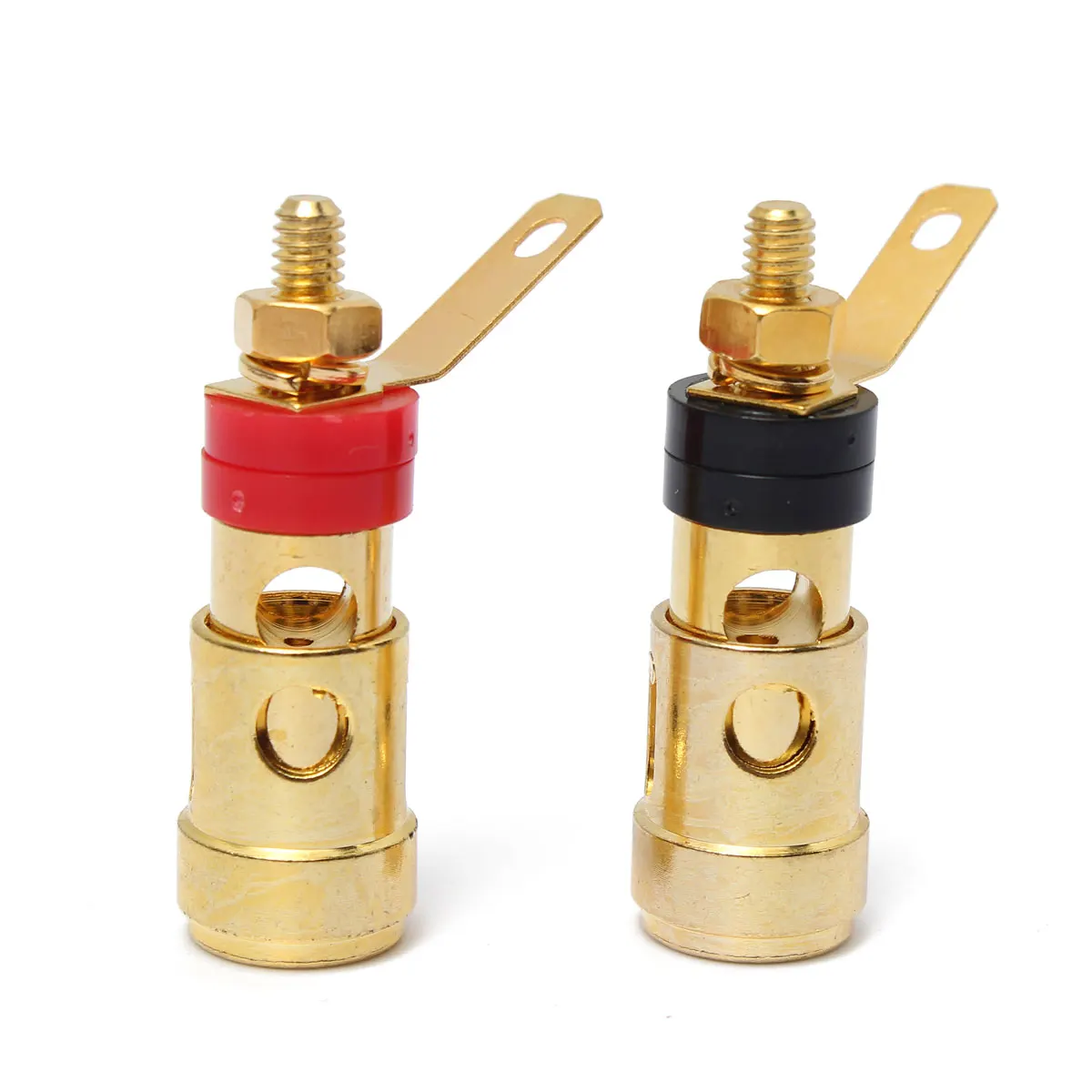 

2Pcs Speaker Binding Post Gold Plated Brass Spring Loaded Press Terminal Connectors 40mm