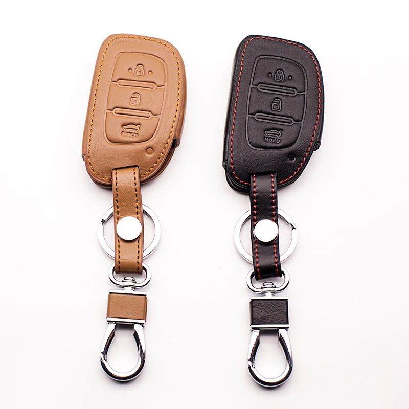 

Top leather high quality car key cover for Hyundai i10 i20 i30 HB20 IX25 IX35 IX45 Key cases Car wallet car keys accessories