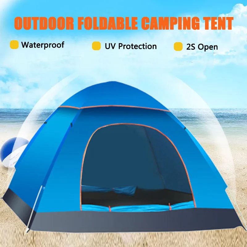 

2-3Person Waterproof Outdoor Garden Foldable Tent Camping Hiking Beach Travel Instant Pop Up Open Anti UV Awning Sunshelter Tent