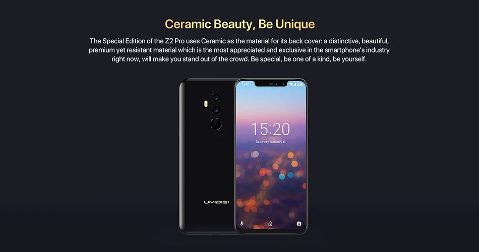 UMIDIGI Z2 Pro ceramic Edition Восьмиядерный мобильный телефон 6 ГБ 128 ГБ 6," FHD+ 16 МП четырехъядерный смартфон с функцией распознавания лица и функцией беспроводной зарядки NFC