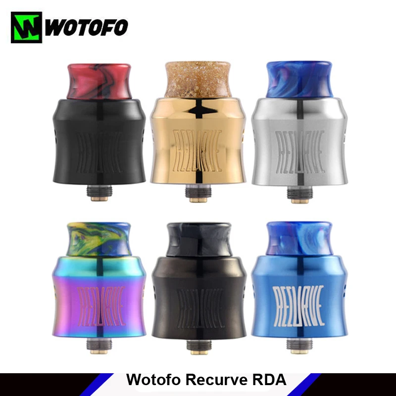 

2018 New Original Wotofo Recurve RDA 24mm 510/squonk pin single coil 810 resin drip tip rebuildable dripping atomizer e-cig tank