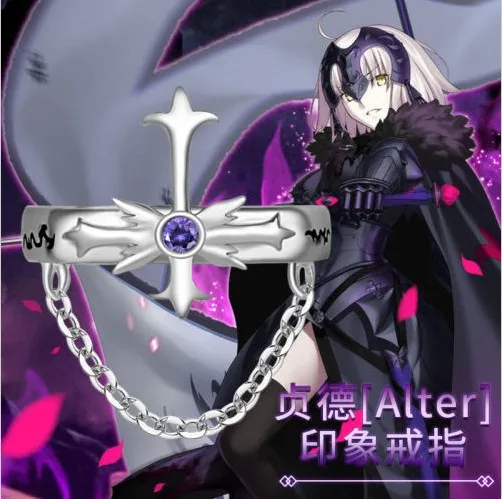 Fate Grand Order Ruler Jeanne d'Arc Cross регулируемое кольцо из стерлингового серебра 925 пробы