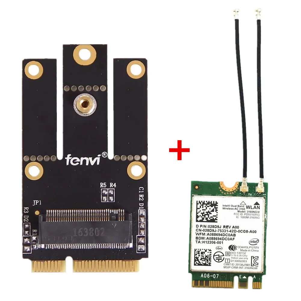 M.2(NGFF) wifi WLAN модуль карты к Mini PCI-E Express адаптер конвертер и IPEX MHF4 к IPEX U. FL антенны комплект