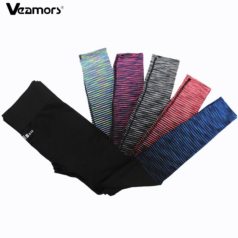 

VEAMORS Women Elastic Sports Yoga Pants, 5 Colors High Waist Slim Gym Sport Tights Jogging Fitness Running Leggings Trousers