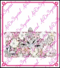 Aidocrystal blink kristalle rosa große blume muster phantasie damen kupplung handtasche für hochzeit