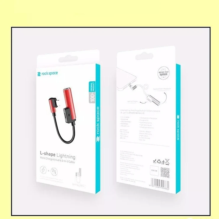 ROCK Space For iPhone X 7 8 Plus 2 in 1 lighting to 3 5mm Audio OTG Adapter Headphone Jack AUX Connector Converter For IOS 11