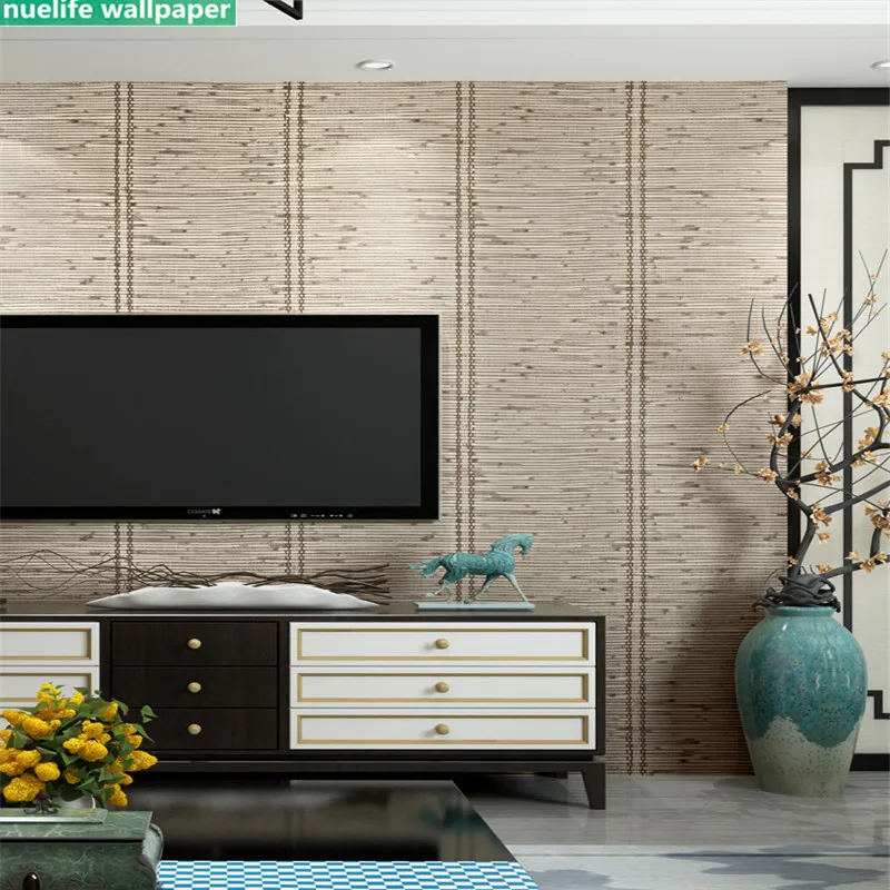 

Japanese-style 3D simulation bamboo weaving pattern wallpaper bedroom study comfortable teahouse TV sofa background wall paper