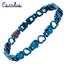 Escalus синий женский браслет сердце 4в1 магнитные ионы Германий Far Infar красный браслет из нержавеющей стали Шарм женские браслеты