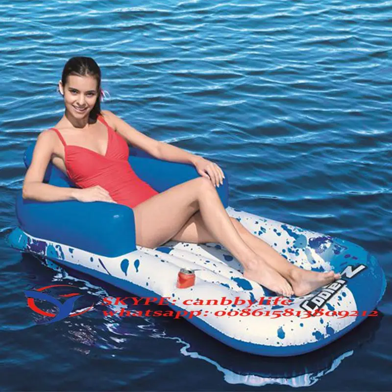 

Bestway Blue Inflatable Water Lounge With Backrest Swimming Pool Beach Raft For Adult