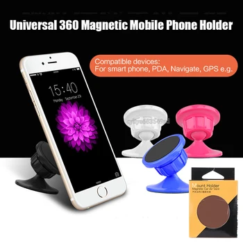 

Universal 360 Magnetic Mobile Phone Holder with package for iPhone Samsung Aluminum Silicone Mount car phone Holder Stand 500pcs