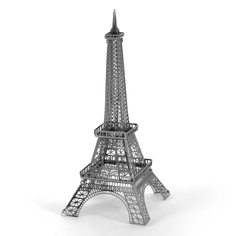 

3D Metal Puzzle Famous Building For Eiffel Tower Model Assemble Kits Puzzle Laser Cut Jigsaw Toys for Beginner