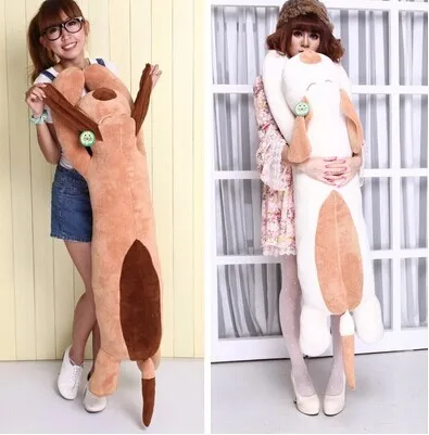 

130cm sleeping dog plush toy lying dog throw pillow long dog doll sleeping pillow w3870