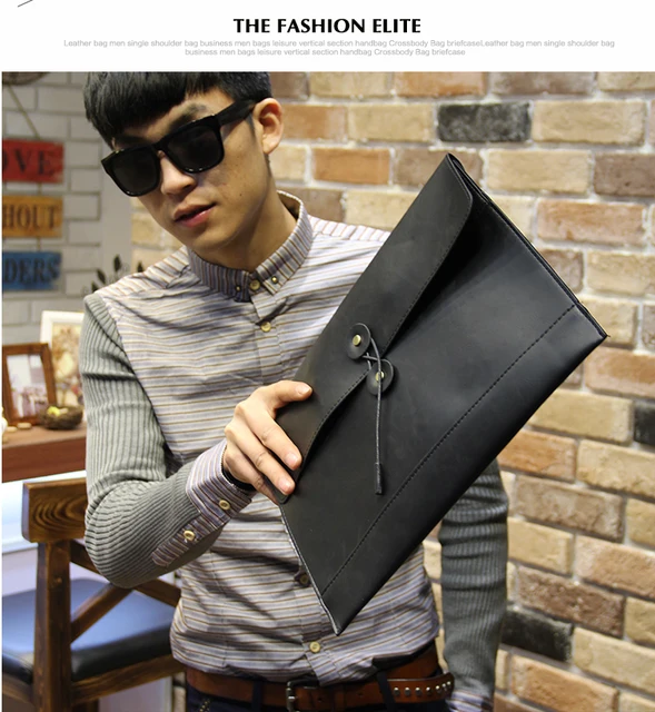 New Luxury Brand Fashion Men Clutch Bag Street Business Daily iPad Envelope  Bag Letter Print Leather Male Day Clutches Big Purse - AliExpress