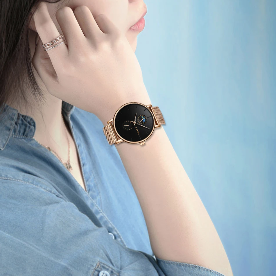 Superior de Luxo à Prova Relógio de Pulso Relógio de Quartzo Lige Womens Relógios Marca Dwaterproof Água Relógio Moda Senhoras Aço Inoxidável Ultra-fino Casual 9 à prova dwaterproof água relógio moda senhoras