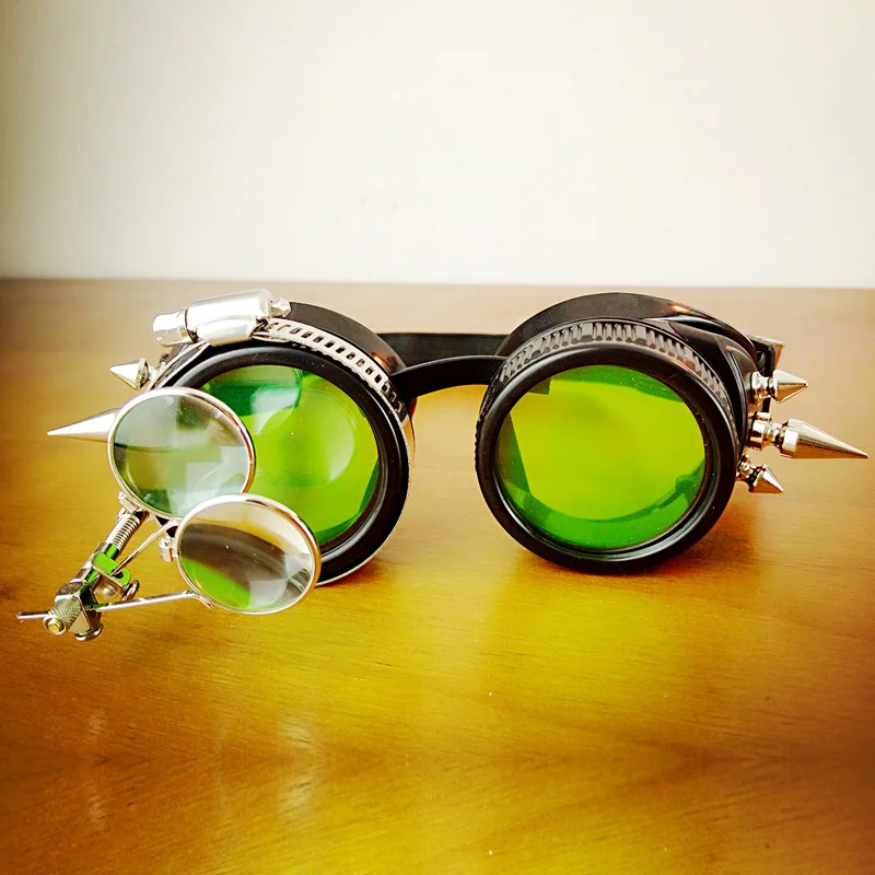 Унисекс Для мужчин wo Для мужчин стимпанк готический сварочные очки Косплэй Винтаж очки Винтаж Vitoriano под старину шипы солнцезащитные очки
