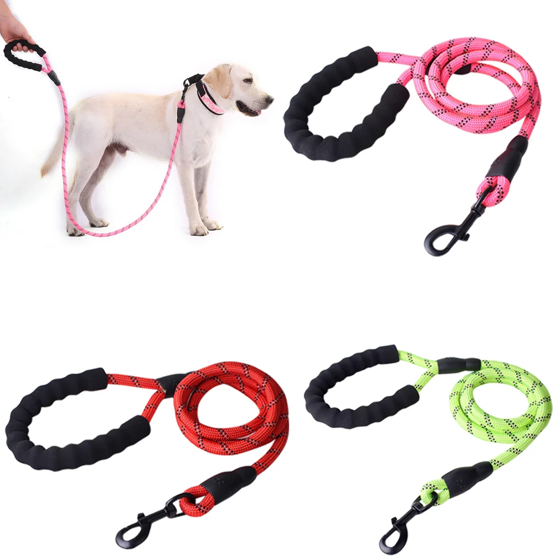 150mm Nylon Reflective Dog Leash Pet Training Leashes Safety Long