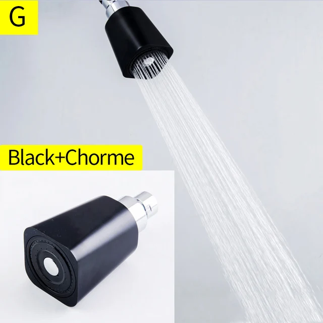 Bathroom Solid Brass High Pressure Small Matte Black Rain Shower Head Wall Mounted ABS Chrome Adjustable Bath Top Spray Shower G-black