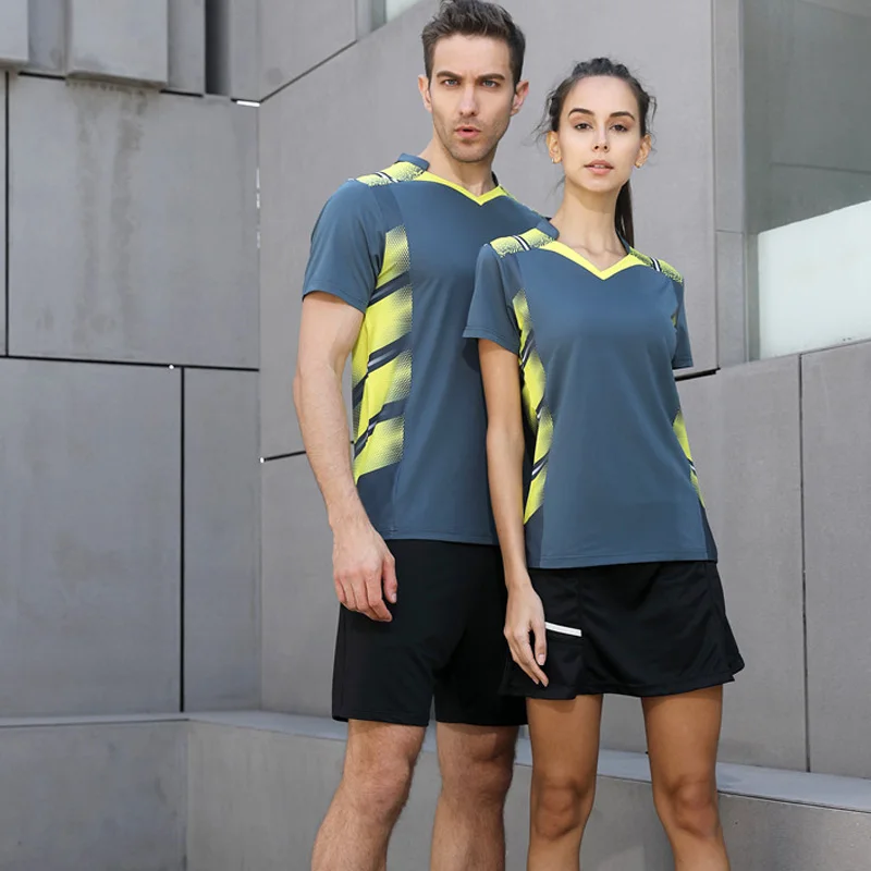 Entrenamiento de bádminton deportes shuttlecock camisa de secado rápido de verano de manga corta bádminton Bádminton