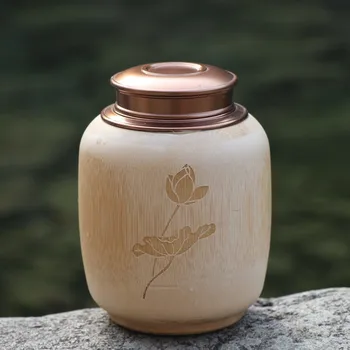 

Handmade Tea Jar Storage Box Seal Canister Bamboo Spice Caddy Bottle Case Organizer Sweetmeats Candies Cans Natural With Lid