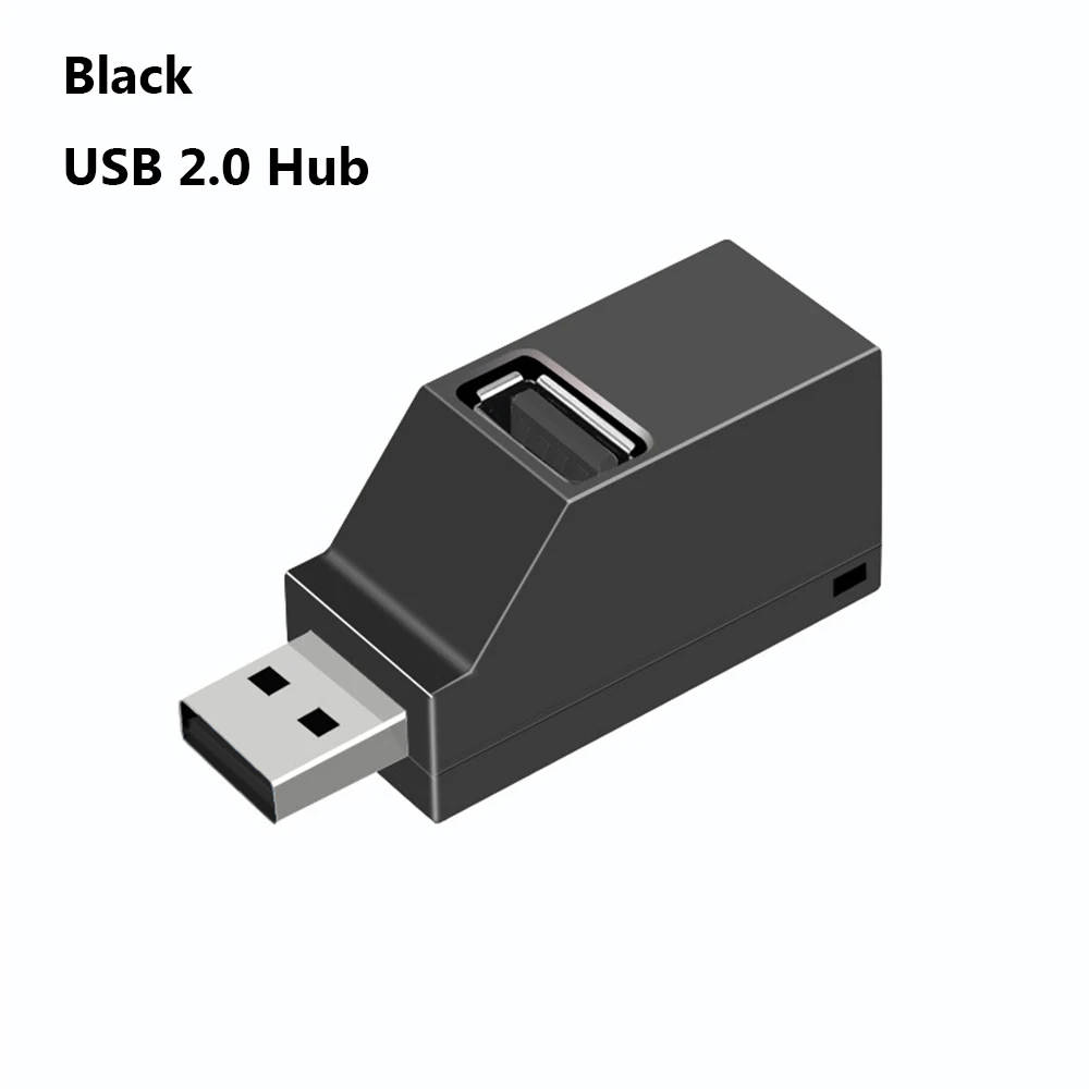 Универсальный мини 3 порта USB 3,0 концентратор Высокоскоростной разветвитель передачи данных адаптер для ПК ноутбука MacBook Pro многопортовый usb-хаб - Цвет: USB 2.0 Hub black