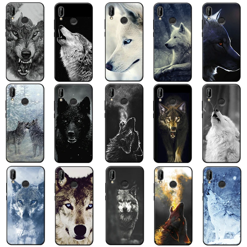 Snow wolf hard animal moon cute Soft Silicone Phone Case for xiaomi redmi note 7 k20 pro 5 6 4x 7a |