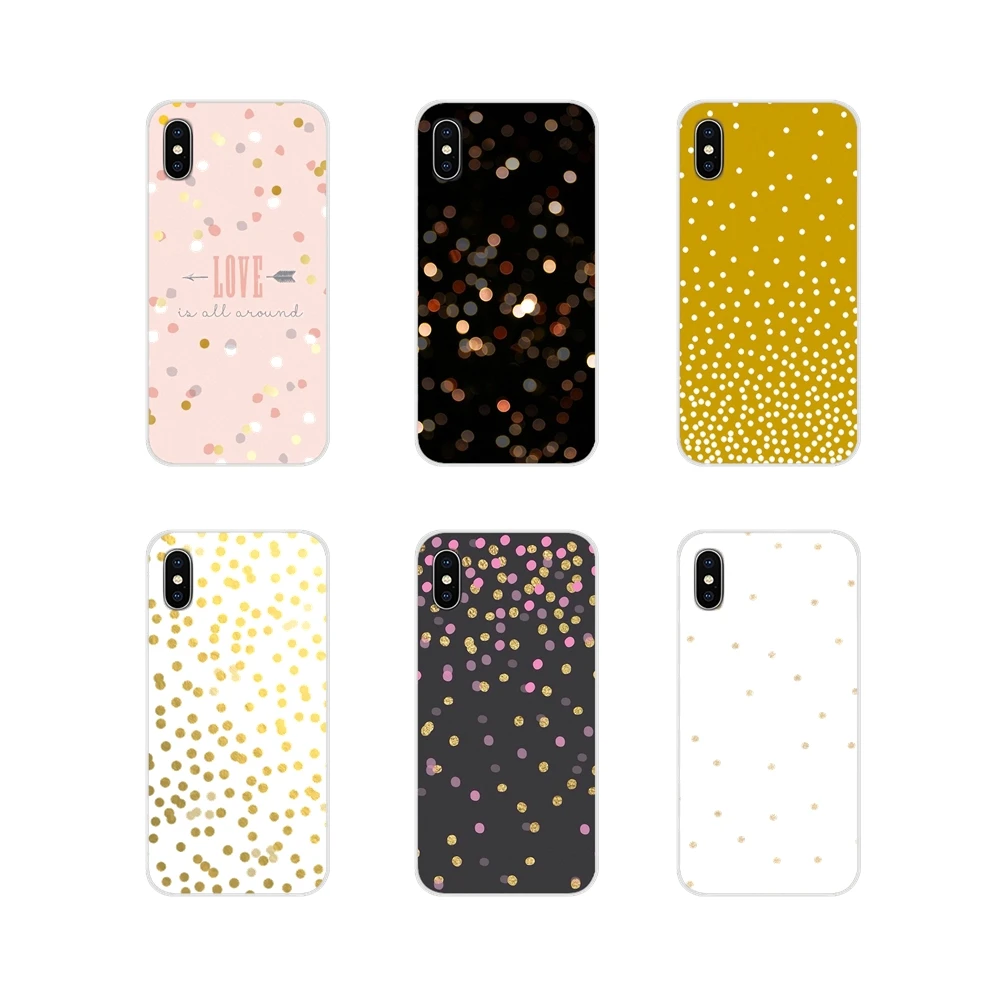 Для Oneplus 3T 5T 6T Nokia 2 3 5 6 8 9 230 3310 1 7 Plus 2017 2018 Pro Kawaii Gold Confetti Dots дизайнерский чехол для