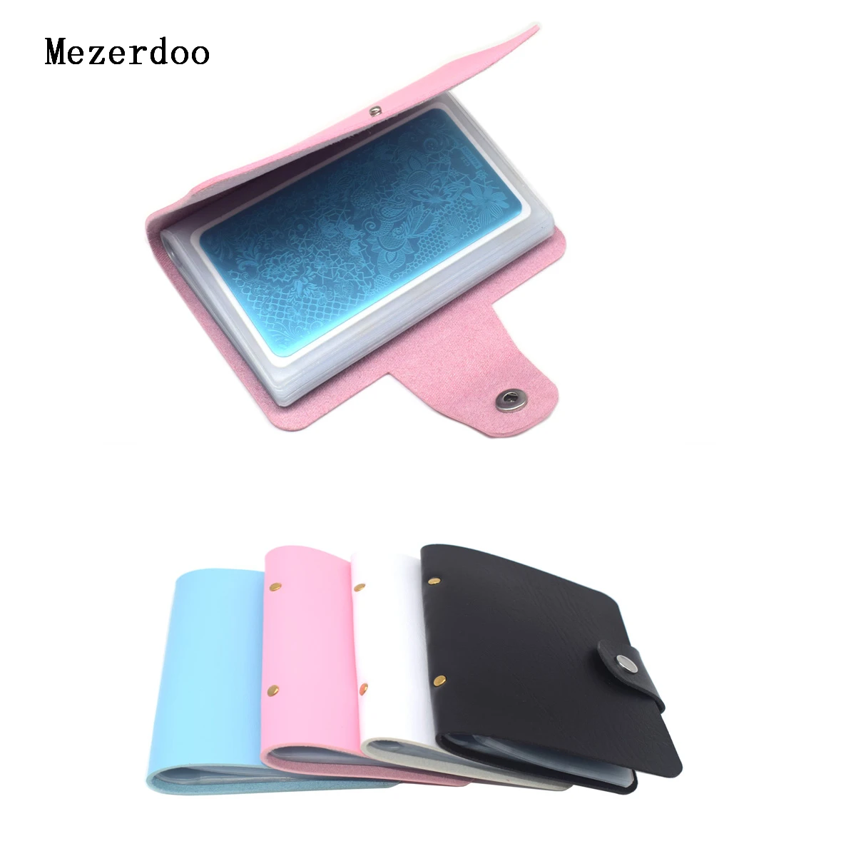 

20 Slots Nail Art Stamp Plate Stamping Plates Holder Storage Bag Large Rectangular Durable PU Leather Cases Stamp Bag Organizer
