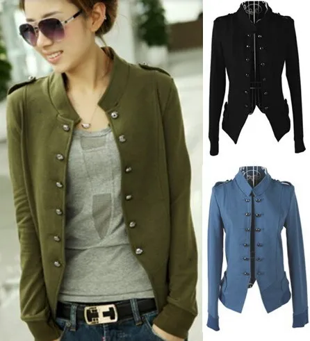 womens short military jacket