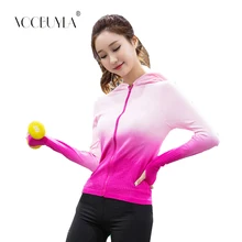 Voobuyla куртка для бега для женщин Йога молния с длинным рукавом женская спортивная куртка Фитнес Женская Толстовка Спортивная женская одежда
