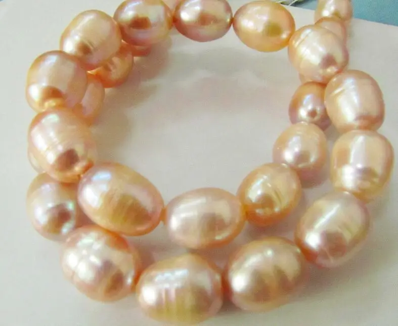 

18"12-13MM NATURAL SOUTH SEA PINK PEARL NECKLACE