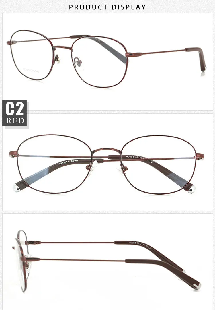 Red Copper Frame Glasses Female AMANKEI Classical Square Myopic Glasses Eyewear Solid Clear Frame Glasses Women H0055 (4)