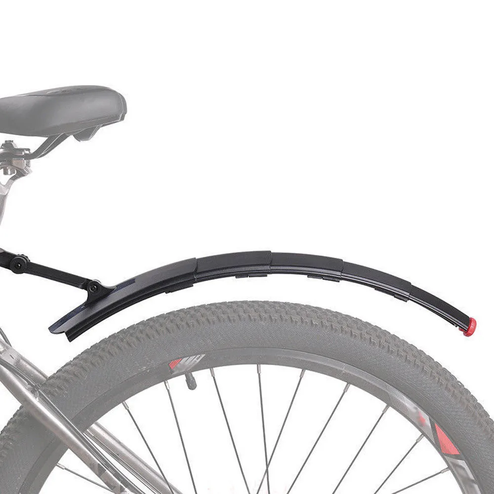 Mountain Bike Fenders Set Retractable Front Rear Mudguards With Tail Light Sports Outdoors Interior Design Soft Plastic #4S05 (13)