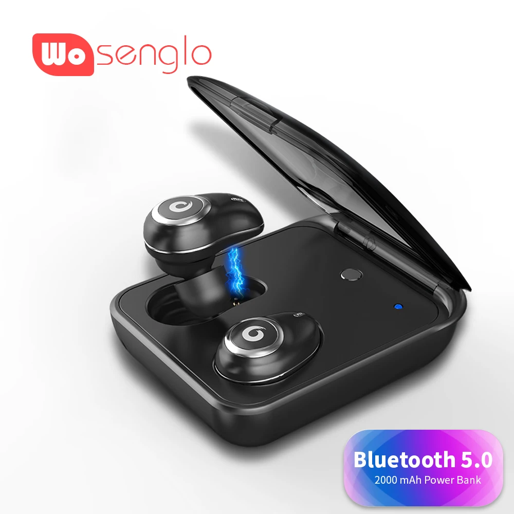 

Bluetooth 5.0 in ear Earbud True Wireless Stereo Earphones HIFI Sound Headphone with 2000 mAh Power bank Box For iPhone 7 8 X Xs