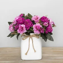 Искусственный Пион 5 голов шелковые цветы букет для дома Свадебные украшения гостиной стол декоративный искусственный цветок 1 шт