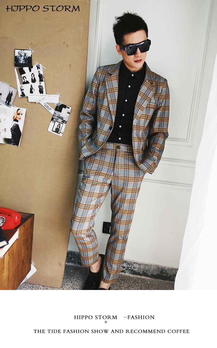 Индивидуальные досуг брюки прическа брюки Pantalon Homme решетки девять частей брюки ремонт эластичная манжета брюки Tide Мужской
