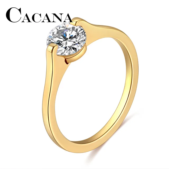 CACANA Titanio Anelli In Acciaio Inox Per Le Donne Cubic Zirconia Cerchio di Fid CACANA Titanio Anelli In Acciaio Inox Per Le Donne Cubic Zirconia Cerchio di Fid