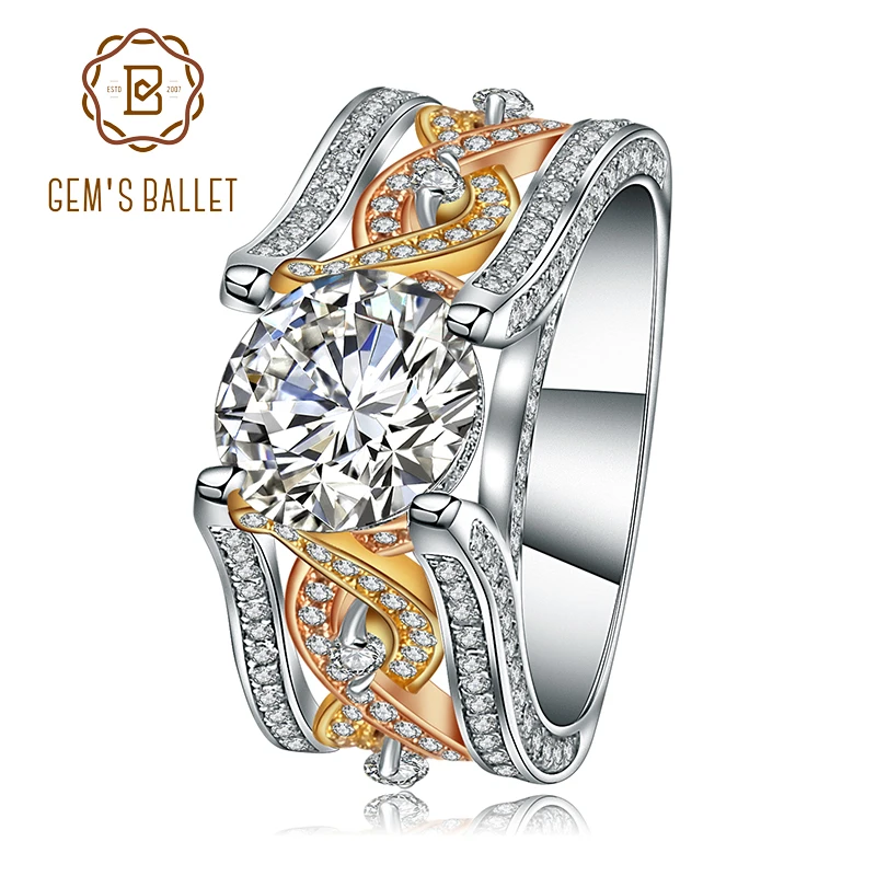 

Gem's Ballet Pure 925 Sterling Silver Wedding Engagement Ring Gorgeous Promise Vintage Ring Jewelry Gift for Women Fine Jewelry