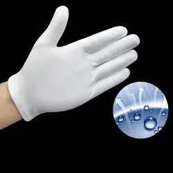 12 пар Нескользящие белые хлопковые перчатки дышащие мягкие и удобные посадки садоводства работы guantes работы