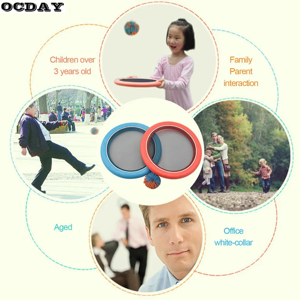 OCDAY 2 قطعة 30 سنتيمتر أطباق واحد 7 سنتيمتر الكرة تحلق القرص متعددة الأغراض الرياضية متعة لعبة التفاعلية الوالدين والطفل داخلي في الهواء الطلق ط...