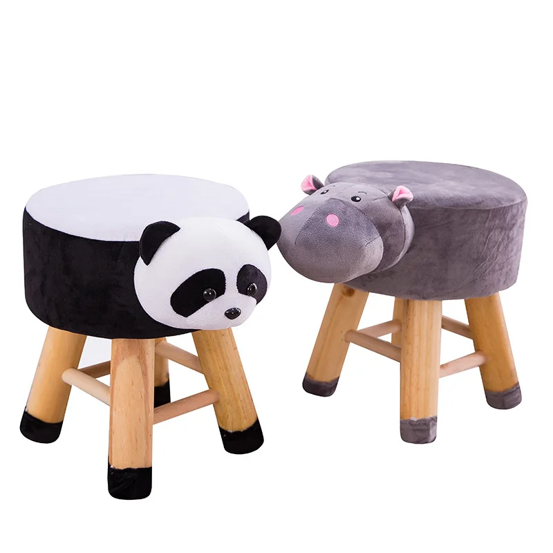 Многофункциональные деревянные детские стульчики ручной работы с изображением животных, диван с плюшевой мультяшной обложкой, высококлассные детские стулья для взрослых, маленькая скамейка