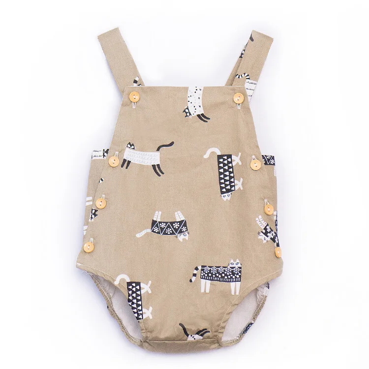 

Summer New Born Baby Body Suit 2019 Baby Cartoon Cotton Clothes Sleeveless Bag Fart Rompers Toddler Baby Printed Roupa Pajamas