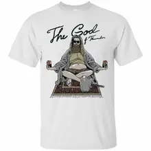 Забавная футболка с надписью «God of Thunder Thor», модель года, белая мужская футболка с принтом, летняя мужская футболка