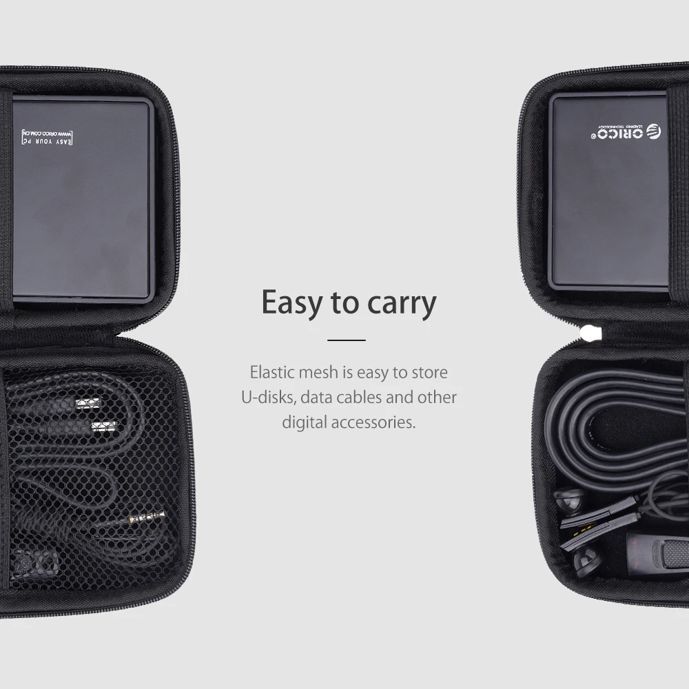 ORICO 2,5 дюймов HDD& SSD защитная сумка нейлоновая сумка с молнией-застежкой Мини Внешний Аккумулятор Чехол электронный органайзер чехол для переноски