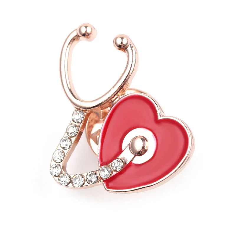 

Heart Stethoscope Doctor brooch Medical Icons Enamel Pins and brooches For Clothes Jeans Backpack Badges Metal Clothing