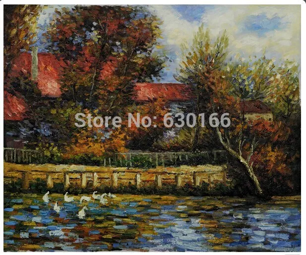 

Landscape Canvas Painting - The Duck Pond by Pierre Auguste Renoir Handmade Painting for Decoration Wall Art