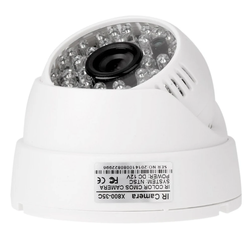 

2 Packs 1/3" CMOS 800TVL 48 IR LED internal security camera 3.6 mm dome of the White 12V